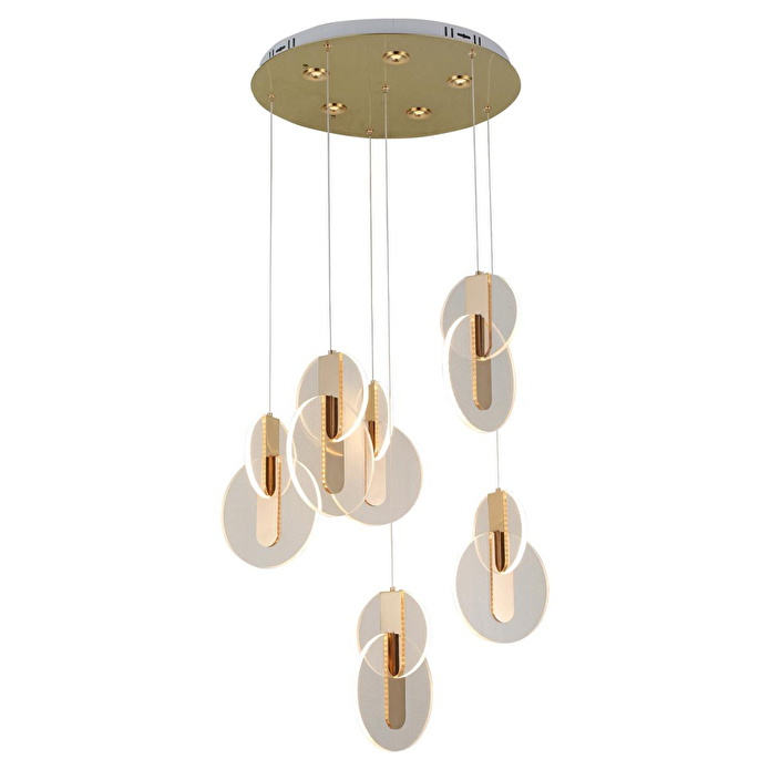 Apliqa Mirabella 6 Lı Yuvarlak 128 Watt 3 Renkli Ledli Modern Tasarım Oturma Odası Salon Sarkıt Avize