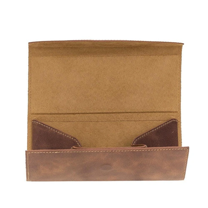 Bloominbag Prisma Espresso Brown Deri Gözlük Kılıfı – Mıknatıslı Üçgen Tasarım