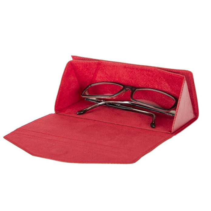 Bloominbag Prisma Dusty Crimson Deri Gözlük Kılıfı – Mıknatıslı Üçgen Tasarım