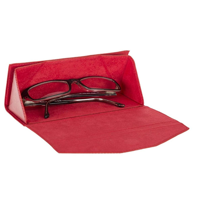 Bloominbag Prisma Dusty Crimson Deri Gözlük Kılıfı – Mıknatıslı Üçgen Tasarım