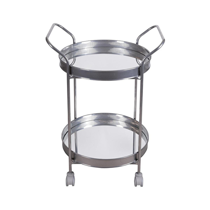 The Mia Servis Arabası Krom 2raflı Tekerlekli 80x45 Cm