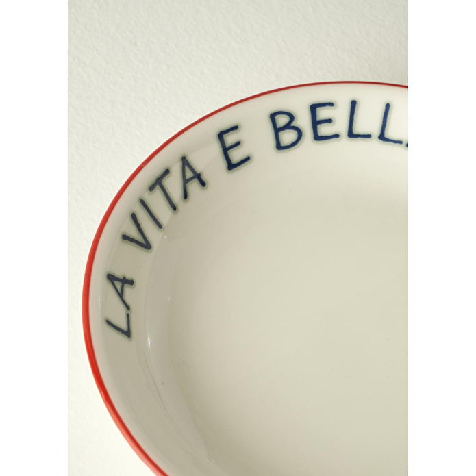 Bella Maison Line Porselen Büyük Sunum Kasesi Kırmızı (15 Cm)