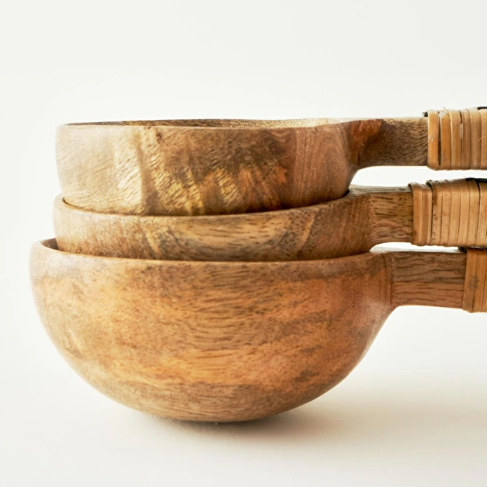 Bella Maison Varna 3'lü Ölçü Kaşığı Seti Naturel (21,5x8,5x5,5 Cm) Naturel