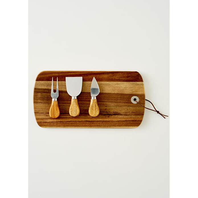 Bella Maison Parm Peynir Servis Seti Naturel (32x17,5 Cm) Naturel