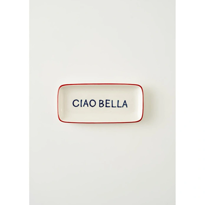Bella Maison Line Dikdörtgen Porselen Sunum Tabağı Kırmızı (22x10 Cm) Kırmızı
