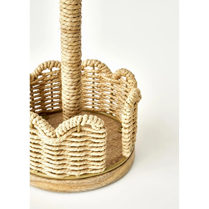 Bella Maison Scallop Kağıt Havluluk Koyu Bej (14x14x33 Cm) Koyu Bej