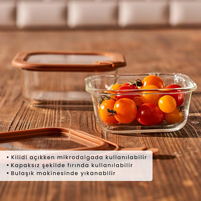 Bella Maison Sandy Cam Saklama Kabı Kahverengi (800 Cc) Kahverengi
