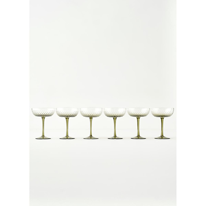 Bella Maison Bubble Martini Kadeh Seti 6'lı Yeşil (220 Cc)