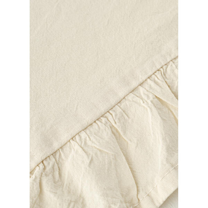 Bella Maison %100 Pamuk Elegance Fırfırlı Masa Örtüsü Ekru (150x250 Cm) Ekru