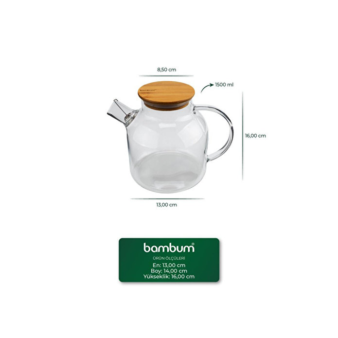 Bambum Taric Cam Demlik 1500ml