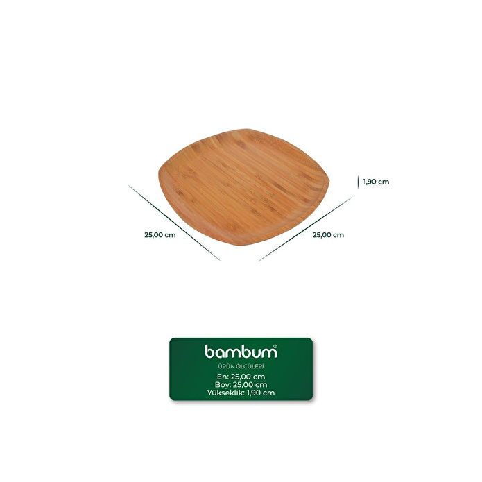 Bambum Penne Kare Tabak 25 Cm