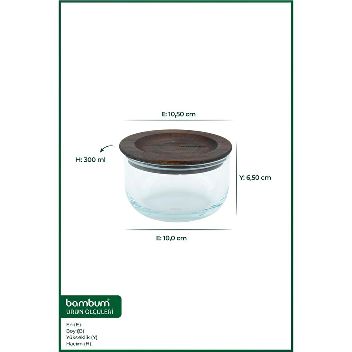 Bambum Nero Duo - Cam Saklama Kabı Küçük 300ml