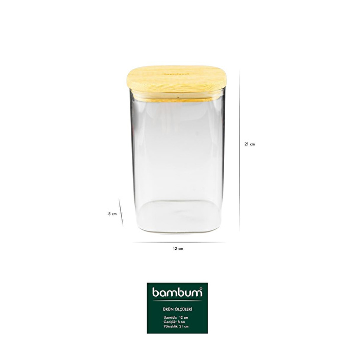 Bambum Multy Bambu Kapaklı Cam Saklama Kabı 1500ml