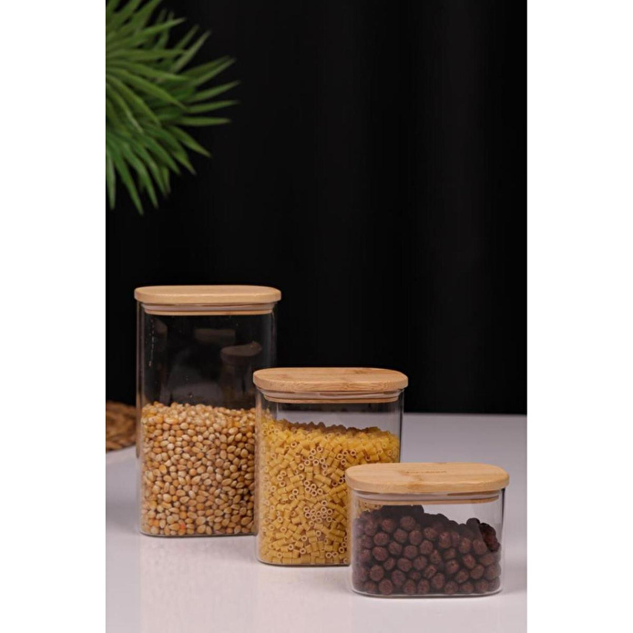 Bambum Multy Bambu Kapaklı Cam Saklama Kabı 600ml