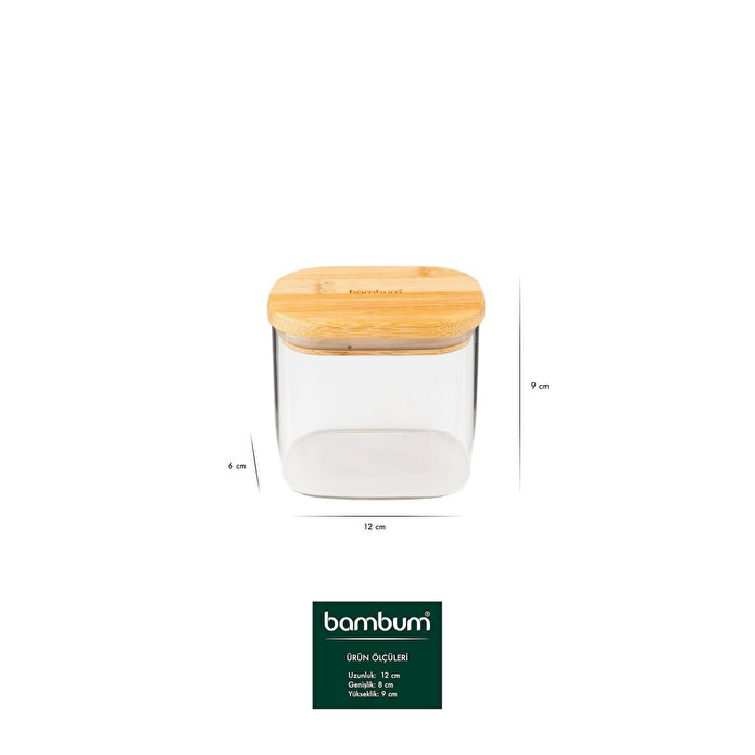 Bambum Multy Bambu Kapaklı Cam Saklama Kabı 600ml