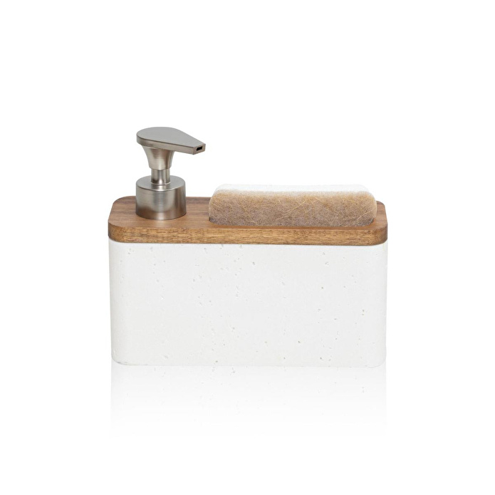 The Mia Travertine Süngerli Sıvı Sabunluk Beyaz 420 Ml