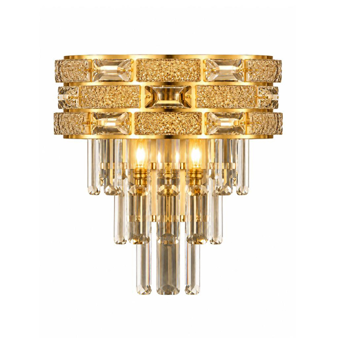 Apliqa Dolares Gold 40 Watt Kristal Taşlı Duvar Lambası Salon Aplik