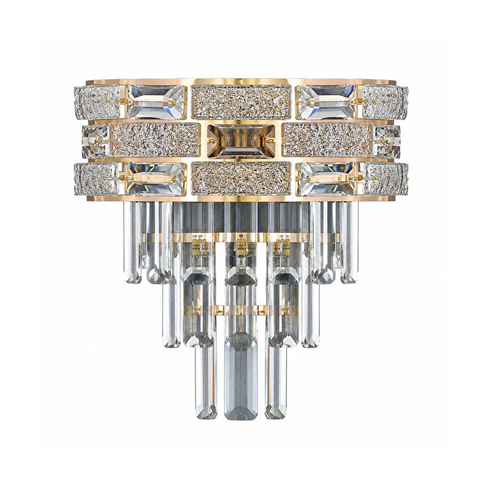 Apliqa Dolares Gold 40 Watt Kristal Taşlı Duvar Lambası Salon Aplik