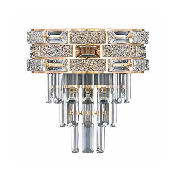 Apliqa Dolares Gold 40 Watt Kristal Taşlı Duvar Lambası Salon Aplik