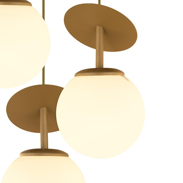 Apliqa Savello Eskitme 3'lü Yuvarlak Beyaz Camlı Avize