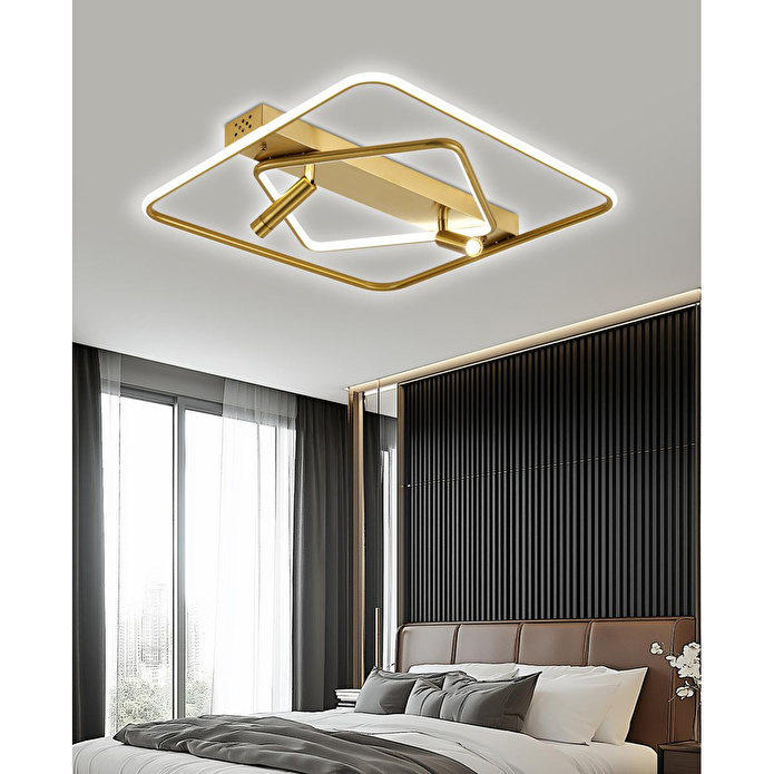 Apliqa Damon Kare Eskitme 80 Watt Spotlu 3 Renkli Led Plafonyer Avize