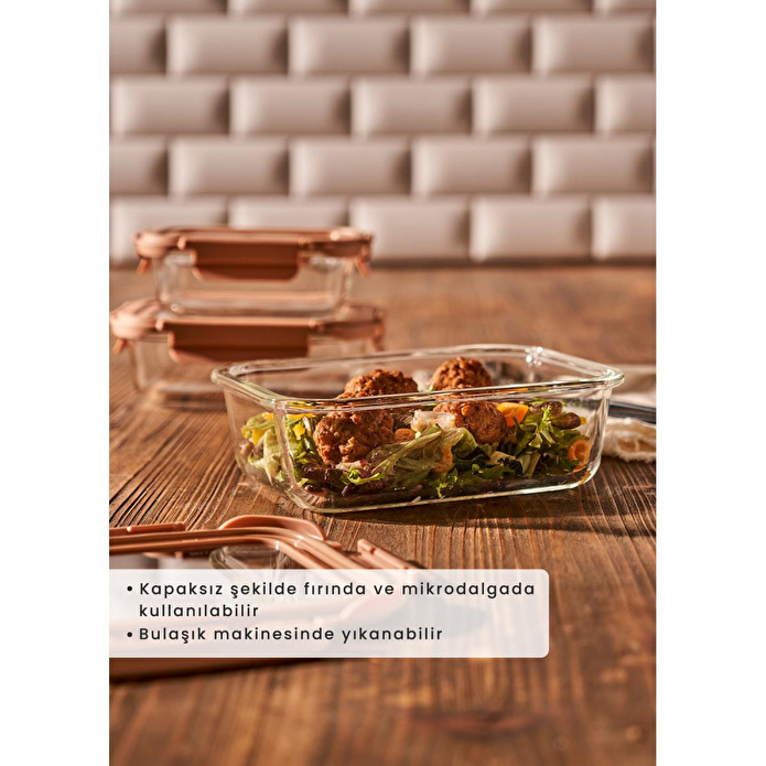 Bella Maison Terra Cam Saklama Kabı Bej (370 Cc) Bej