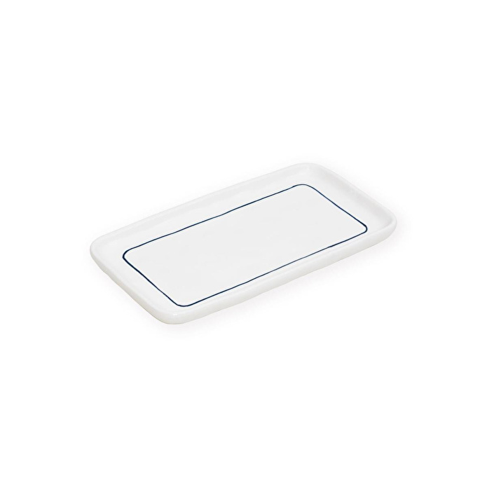 The Mia Pure Banyo Tepsisi Mavi Beyaz 27x15x3 Cm