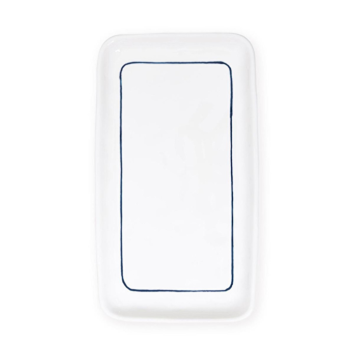 The Mia Pure Banyo Tepsisi Mavi Beyaz 27x15x3 Cm