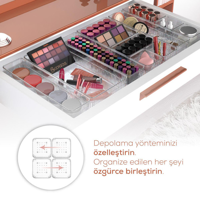 Vienev 7'li Çekmece Içi - Dolap Içi Banyo Makyaj Takı Düzenleyici Organizer
