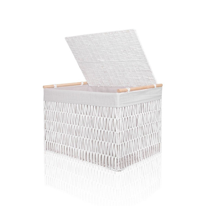 The Mia Cesta Hasır Organizer Sepet Beyaz 62x42x42 Cm