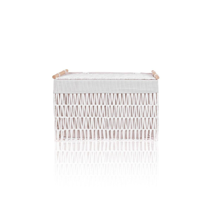 The Mia Cesta Hasır Organizer Sepet Beyaz 57x36x37 Cm