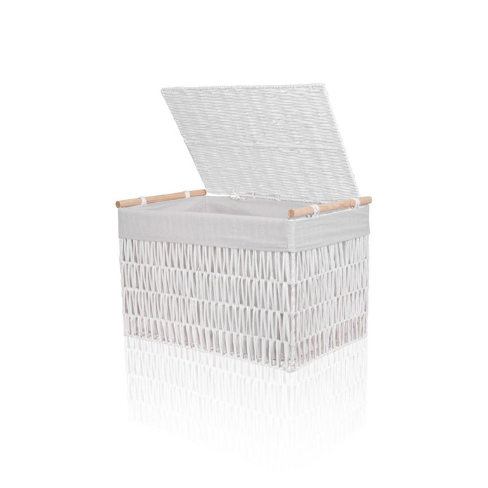 The Mia Cesta Hasır Organizer Sepet Beyaz 57x36x37 Cm