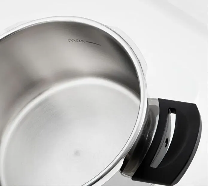 Jumbo Procook 6 Litre Siyah Açık Gri Paslanmaz Çelik Düdüklü Tencere