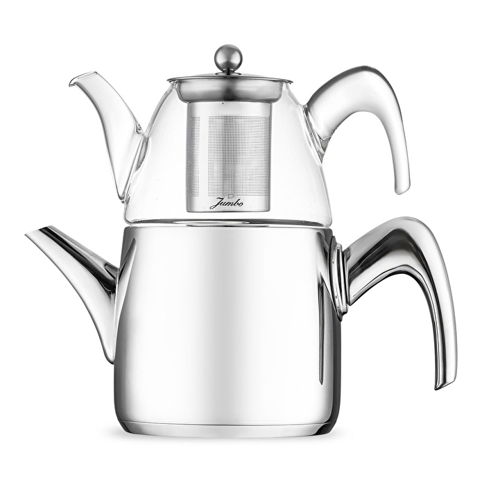 Jumbo 6500 Cam Demlikli Full Metal Sap İndüksiyon Tabanlı Çaydanlık