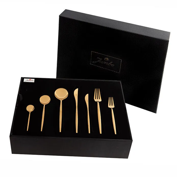 Jumbo 9000 Titanyum Gold 12 Kişilik 84 Parça Çatal Kaşık Bıçak Takımı