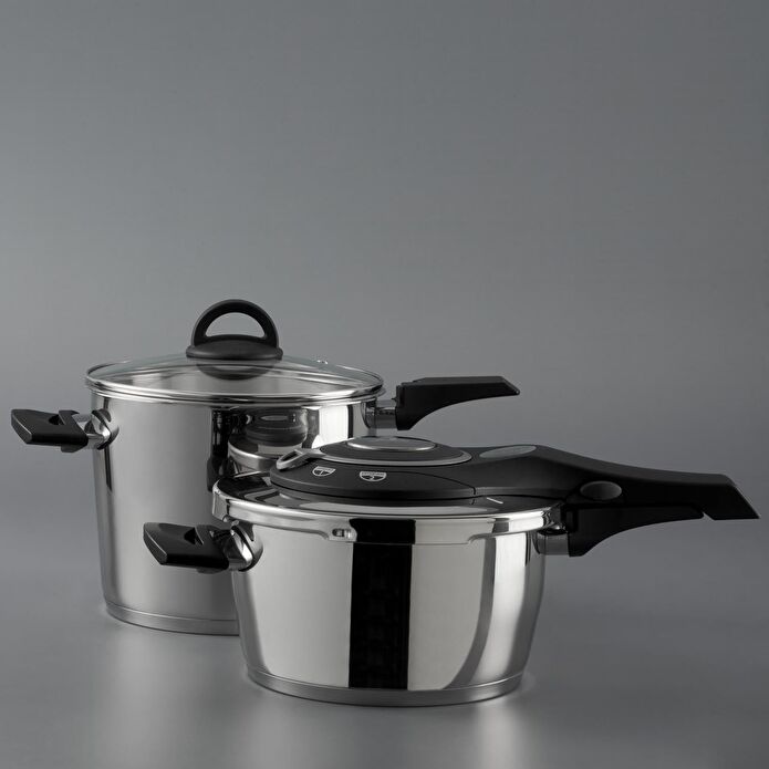 Jumbo Procook 4+6 Litre Paslanmaz Çelik Düdüklü Tencere Seti