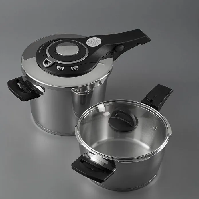 Jumbo Procook 4+6 Litre Paslanmaz Çelik Düdüklü Tencere Seti