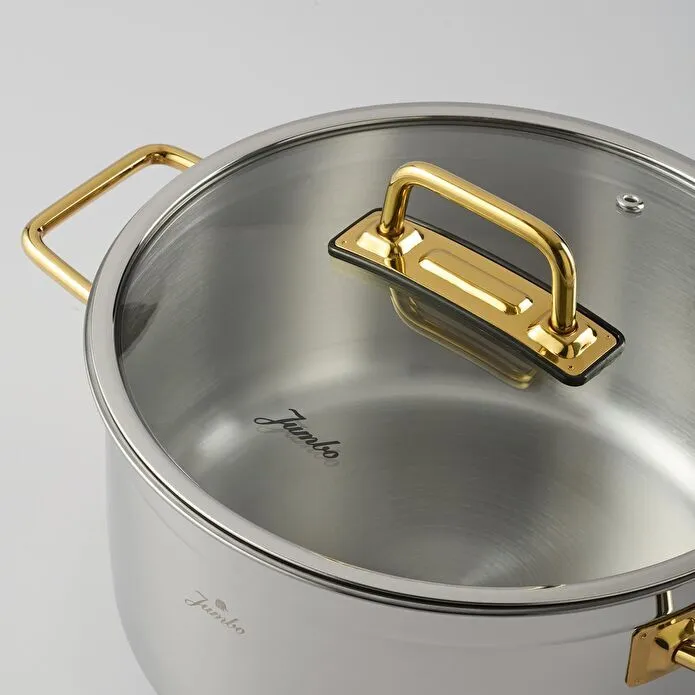 Jumbo Modena 8 Parça İndüksiyon Tabanlı Titanyum Gold Tencere Seti