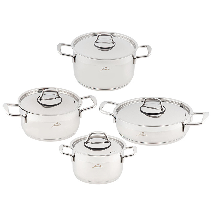 Jumbo Myra 8 Parça İndüksiyon Tabanlı Çelik Tencere Seti