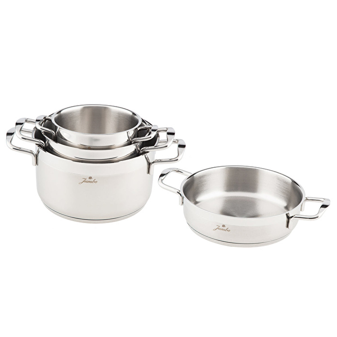 Jumbo Myra 8 Parça İndüksiyon Tabanlı Çelik Tencere Seti