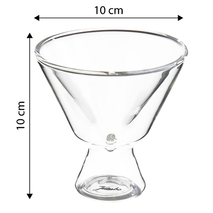 Jumbo Glory 2'Li Double Wall Çift Cidarlı V Bardak ve Tatlı Sunum Kasesi 150 Ml