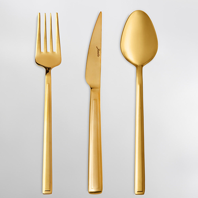 Jumbo Athena Titanyum Gold 6 Kişilik 18 Parça Çatal Kaşık Bıçak Takımı