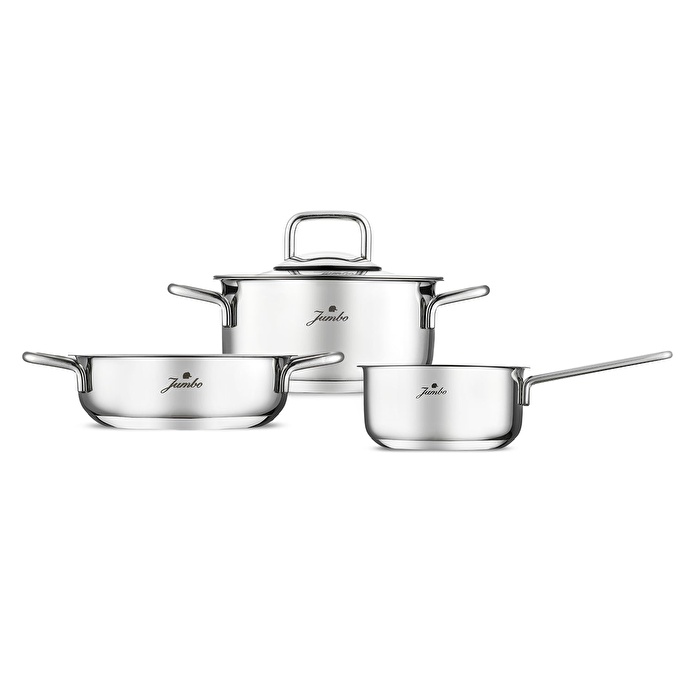 Jumbo Lyon 4 Parça İndüksiyon Tabanlı Çelik Midi Tencere Seti