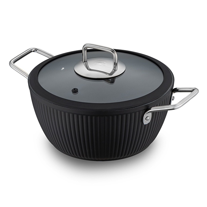 Jumbo Dublin Black 7 Parça İndüksiyon Tabanlı Granit Tencere Seti