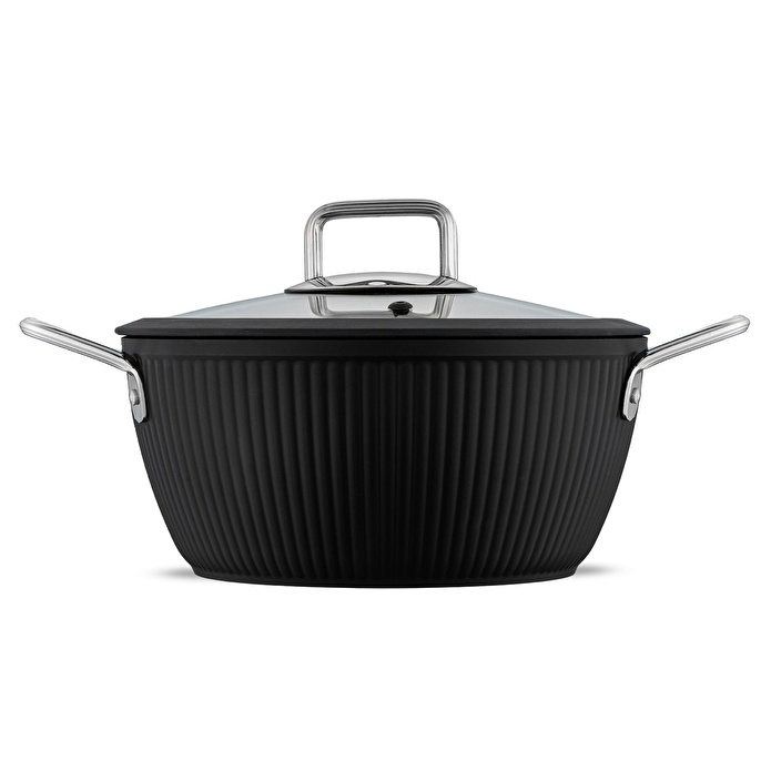 Jumbo Dublin Black 7 Parça İndüksiyon Tabanlı Granit Tencere Seti