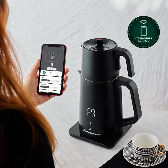 Jumbo x Homend Royaltea Cooltouch 1792H Dokunmatik Çift Duvarlı Paslanmaz Çelik Konuşan Çay Makinesi Wifi ile Kontrol