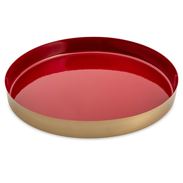 Jumbo Capella Kırmızı Yuvarlak Tepsi 32 cm