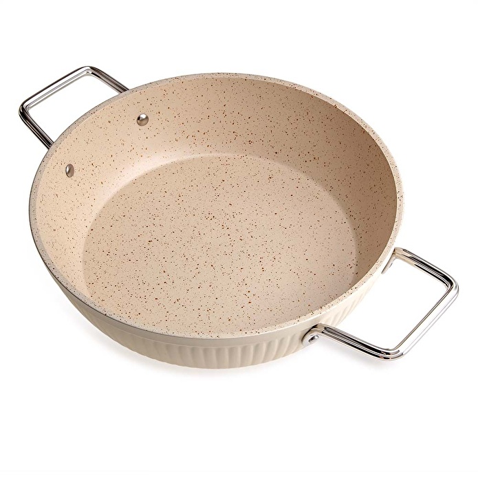 Jumbo Dublin Cream 7 Parça İndüksiyon Tabanlı Granit Tencere Seti