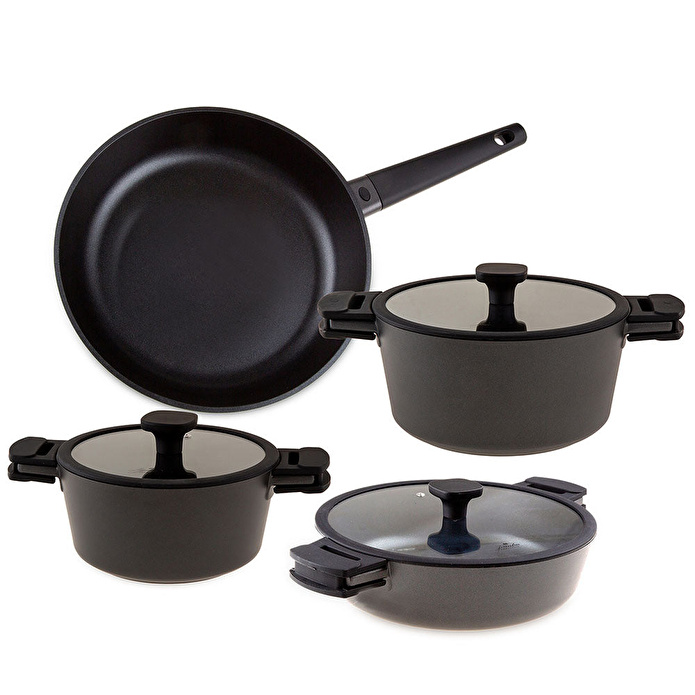 Jumbo Black Cook 7 Parça İndüksiyon Tabanlı Döküm Tencere Seti