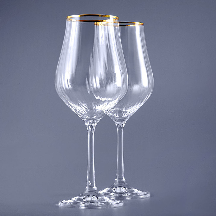 Jumbo Tulipa Gold 6'lı Ayaklı Kadeh 350 ml